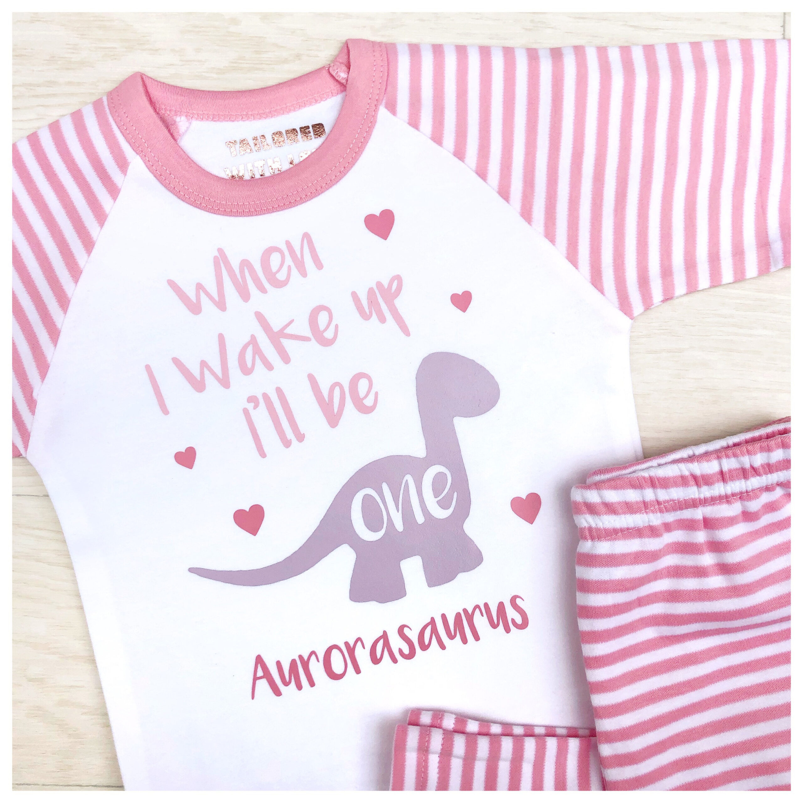 Pretty & Pink Dinosaur Pyjamas - Tailored With Love