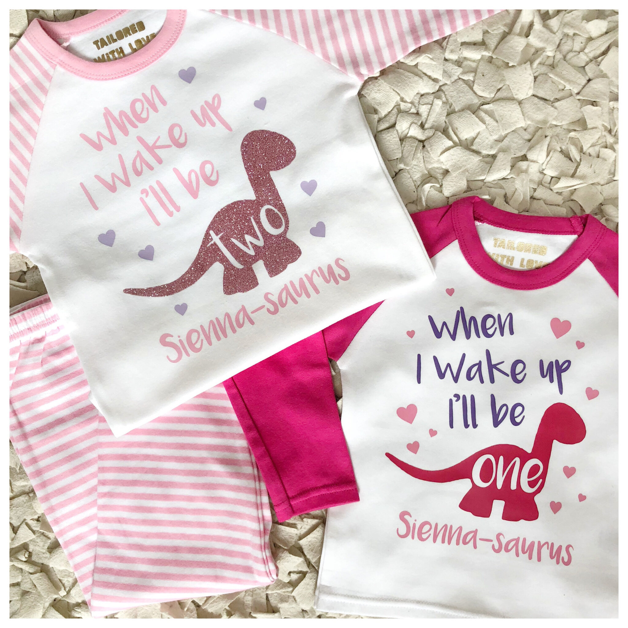 Pretty & Pink Dinosaur Pyjamas - Tailored With Love